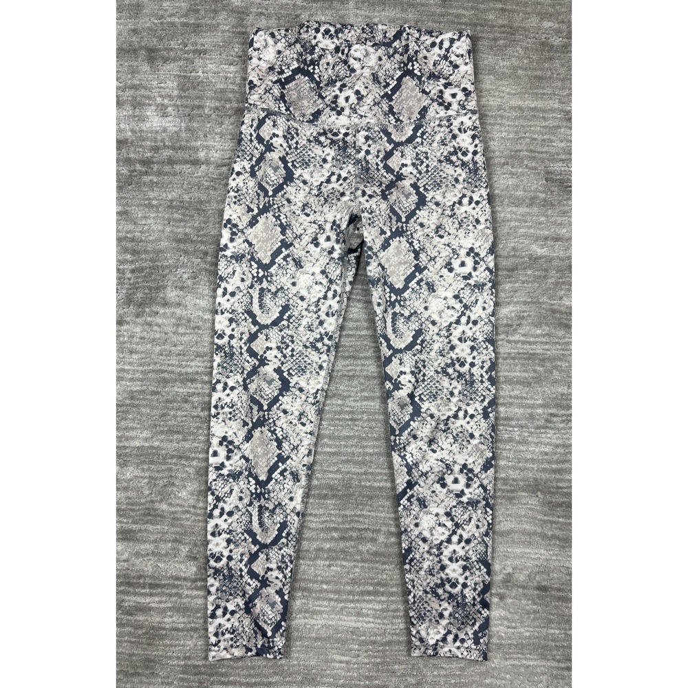 Embrace Your Love Leggings Womens L Grey Snakeskin High Rise Activewear Tights